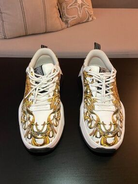 VERSACE Jeans Couture Scarpa Garland Sun Leather Sneakers Men's Size 10 / 43 EU